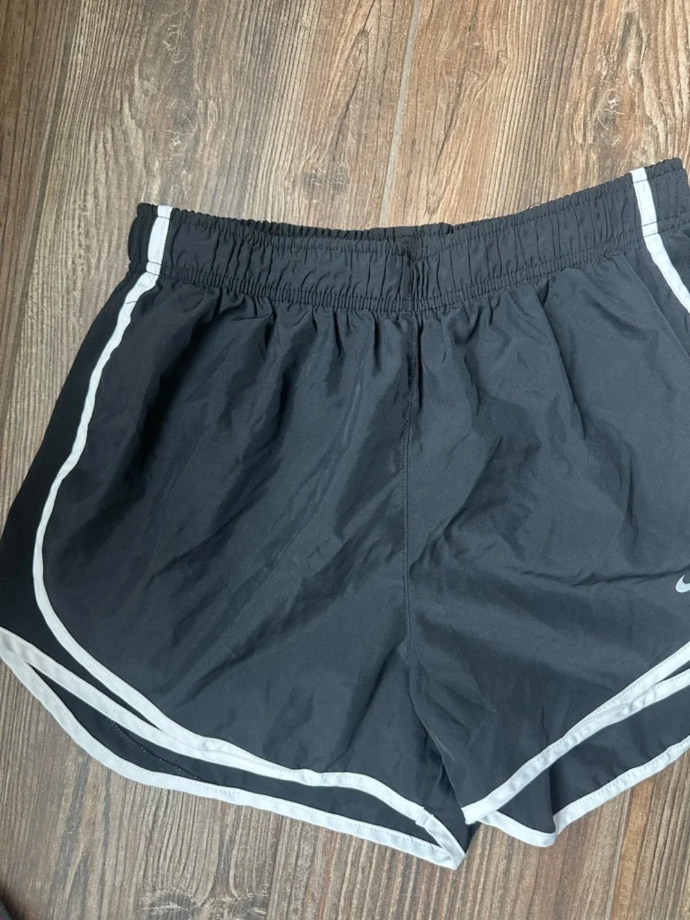 Nike Dri-Fit Black Women's Athletic Shorts with White Trim